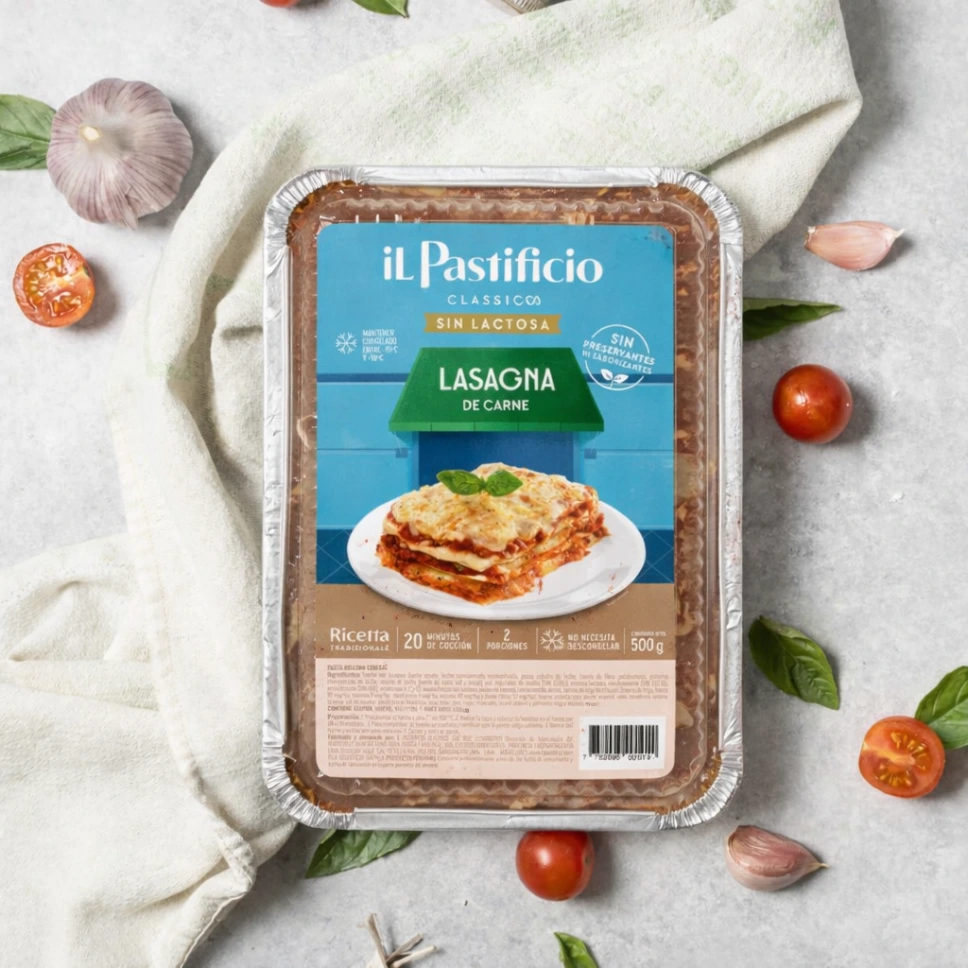 LASAGNA SIN LACTOSA 1KG (CARNE)